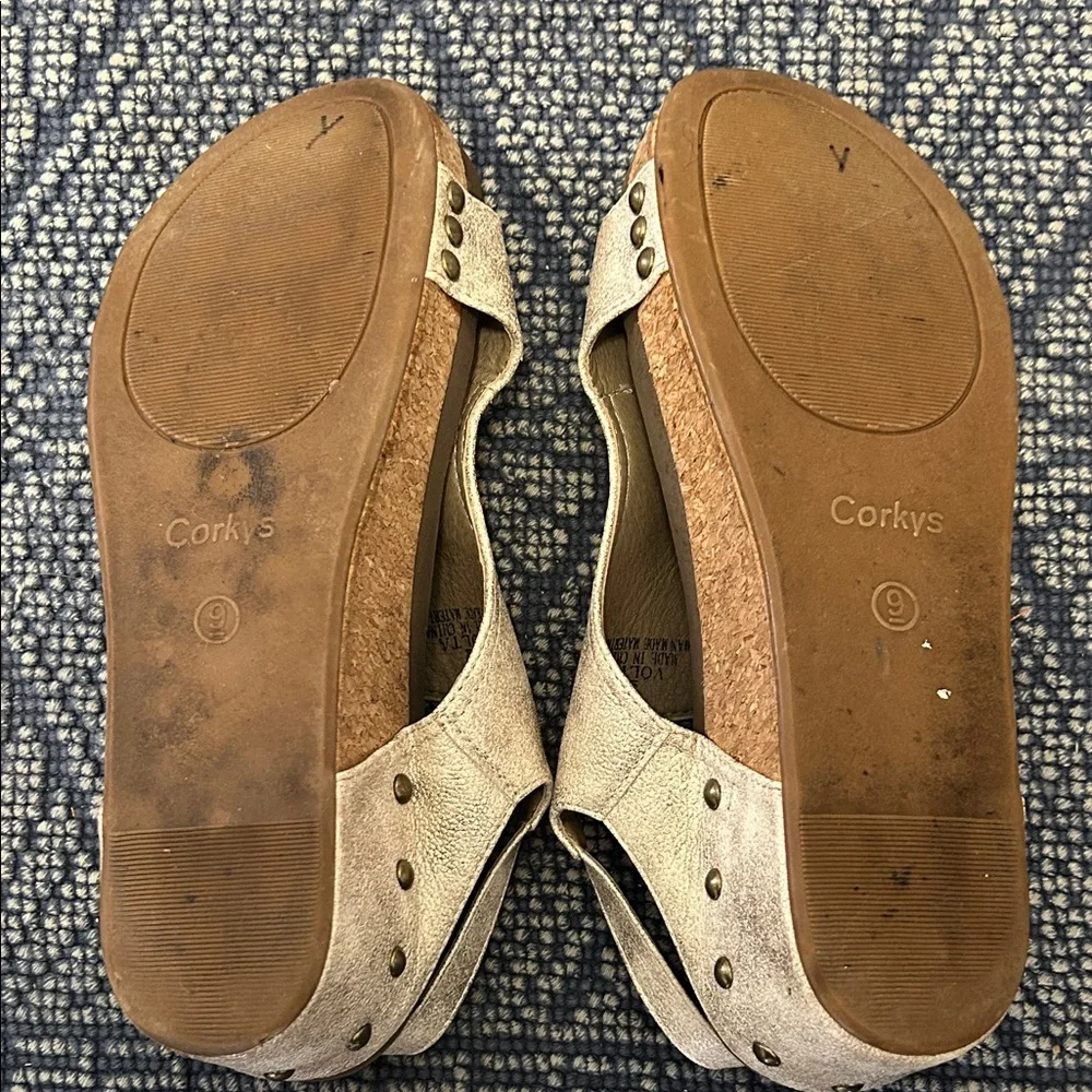 Boutique by Corkys Sandals Women’s 9 Metallic Gold Slingback Open Toe Minimal - Picture 8 of 13